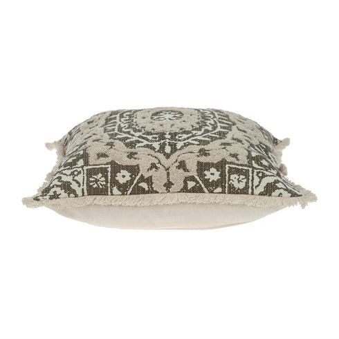 Boho Garland Beige and Dark Brown Decorative Accent Pillow