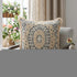 Boho Garland Beige and Gray Decorative Accent Pillow