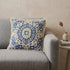 Boho Garland Beige and Navy Blue Decorative Accent Pillow