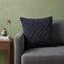 Jacquard Diamond Pattern Decorative Navy Throw Pillow