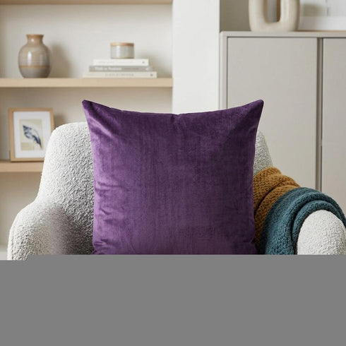 20" Purple And Dark Gray Cotton Blend Throw Pillow
