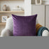 20" Purple And Dark Gray Cotton Blend Throw Pillow