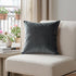 Dark Gray and Pink Dual Solid Color Reversible Throw Pillow