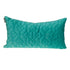 Aqua Quilted Velvet Geo Lumbar Decorative Pillow