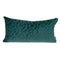 Teal Quilted Velvet Geo Lumbar Decorative Pillow