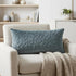 Charcoal Quilted Velvet Geo Lumbar Decorative Pillow