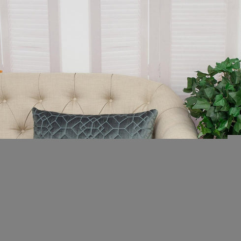Charcoal Quilted Velvet Geo Lumbar Decorative Pillow