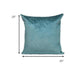 20" Teal Cotton Blend Throw Pillow
