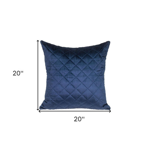 Tufted Diamond Navy Transitional Square Pillow