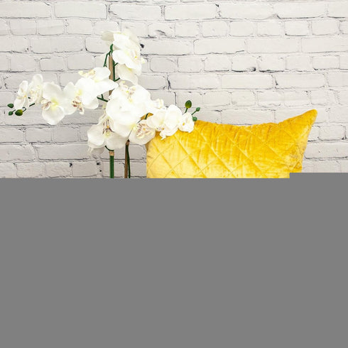 Tufted Diamond Yellow Ochre Transitional Square Pillow