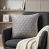 Taupe Tufted Velvet Quilted Throw Pillow