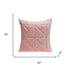 Pink Chunky Geo Stitched Velvet Decorative Throw Pillow