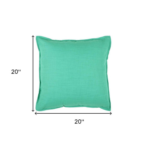 20" Aqua Cotton Throw Pillow
