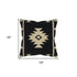 18" Black And Natural Southwestern Throw Pillow with Texture