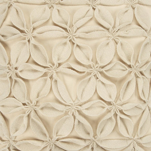 Cream Pinwheel Floral Petal Down Filled Throw Pillow