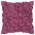 18" Magenta Floral Wool Blend Throw Pillow With Applique