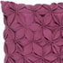 18" Magenta Floral Wool Blend Throw Pillow With Applique