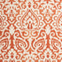 22" Orange and White Damask Cotton Throw Pillow