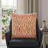 22" Orange and White Damask Cotton Throw Pillow