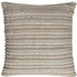 Ivory Beige Nubby Texture Bands Throw Pillow