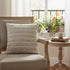 Ivory Beige Nubby Texture Bands Throw Pillow