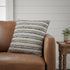 Blue Beige Nubby Texture Bands Throw Pillow