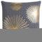 20" Gray and Gold Fireworks Cotton Throw Pillow