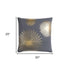 20" Gray and Gold Fireworks Cotton Throw Pillow