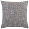 22" Blue And Gray Geometric Weave Nubby Cotton Throw Pillow with Texture