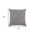 22" Blue And Gray Geometric Weave Nubby Cotton Throw Pillow with Texture