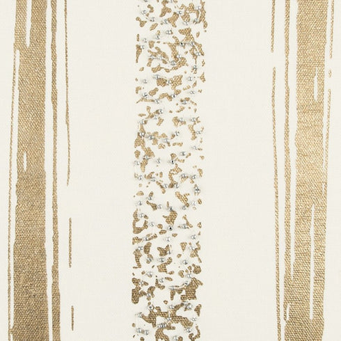 Gold Glam Stripe Beaded Throw Pillow