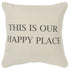 Gray Taupe Canvas Happy Place Throw Pillow