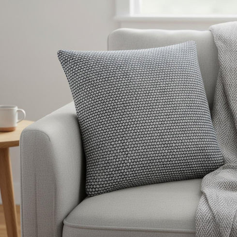 Indigo Ivory Scaled Diamond Pattern Throw Pillow