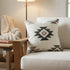 Cream Beige Classic Ikat Pattern Throw Pillow