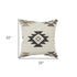 Cream Beige Classic Ikat Pattern Throw Pillow