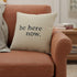 Black Taupe Canvas Here Now Throw Pillow