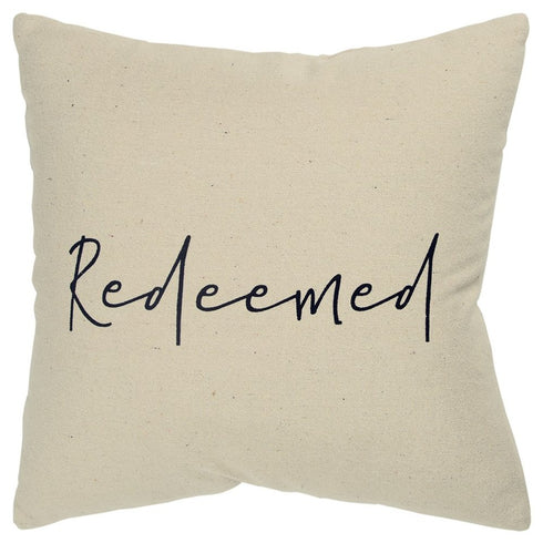 Black Taupe Canvas Redeemed Throw Pillow