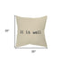 Black Taupe Canvas It Is Well Throw Pillow
