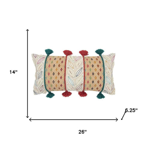 Multicolored Ornate Panel Lumbar Pillow
