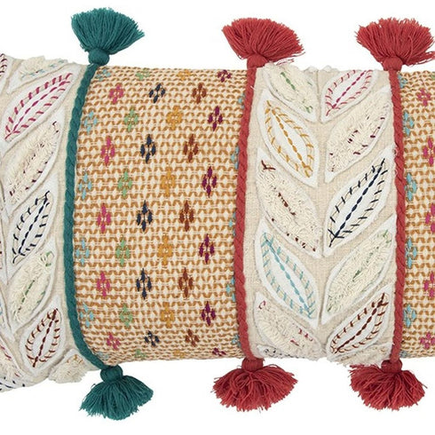 Multicolored Ornate Panel Lumbar Pillow