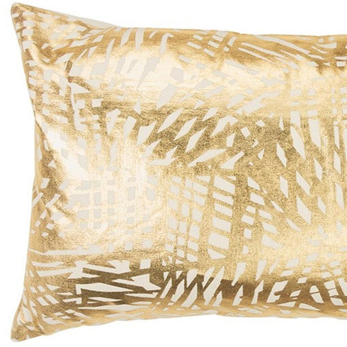 Gold Foil Etched Pattern Lumbar Pillow
