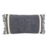 14" X 26" Gray And Off White Braided Cotton Throw Pillow