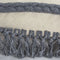 14" X 26" Gray And Off White Braided Cotton Throw Pillow
