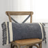 14" X 26" Gray And Off White Braided Cotton Throw Pillow