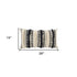 14" X 26" Beige And Black Cotton Throw Pillow With Fringe And Texture
