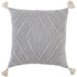 Gray White Diamond Kantha Stitched Throw Pillow