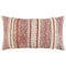 14" X 26" Natural And Russet Lumbar Striped Cotton Throw Pillow with Texture