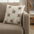 Ivory Fiesta Fun Embroidered Llamas Throw Pillow
