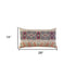 Red Beige Patterned Panel Lumbar Pillow