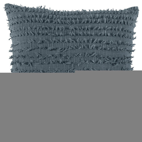 Gray Tasseling Fringe Texture Throw Pillow